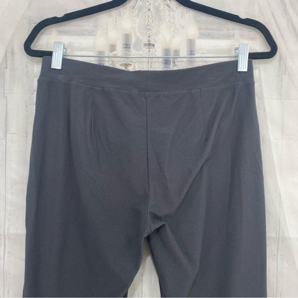 Eileen Fisher Small Gray Crepe Ankle Pants Elastic Waist Pull On 27.5" Inseam - Picture 6 of 10